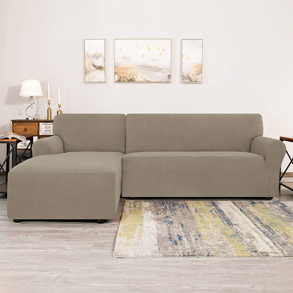 Wade Logan® Seppe LShaped Box Cushion Sofa and Chaise Lounge Slipcover
